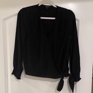 Madewell Black Wrap Blouse